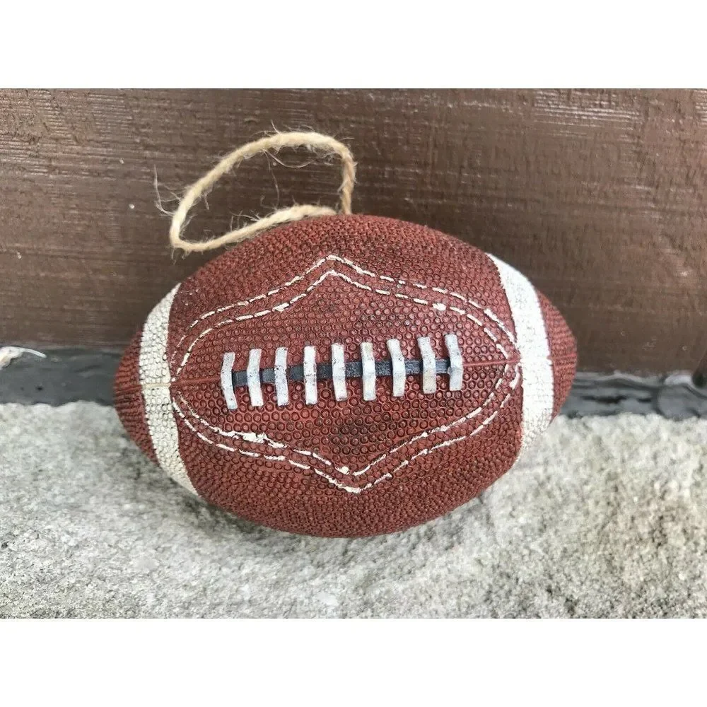 Large Football Christmas Ornament Figurine Hand Pa